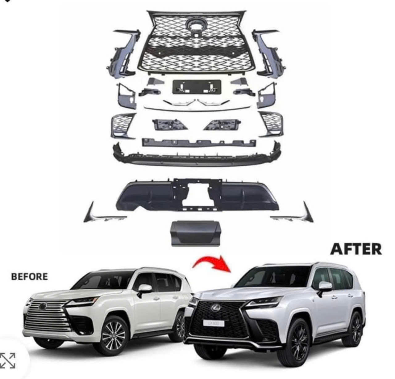 Nâng cấp Body Kit cho Lexus LX600 2022 lên form FSPORT chuẩn GBT