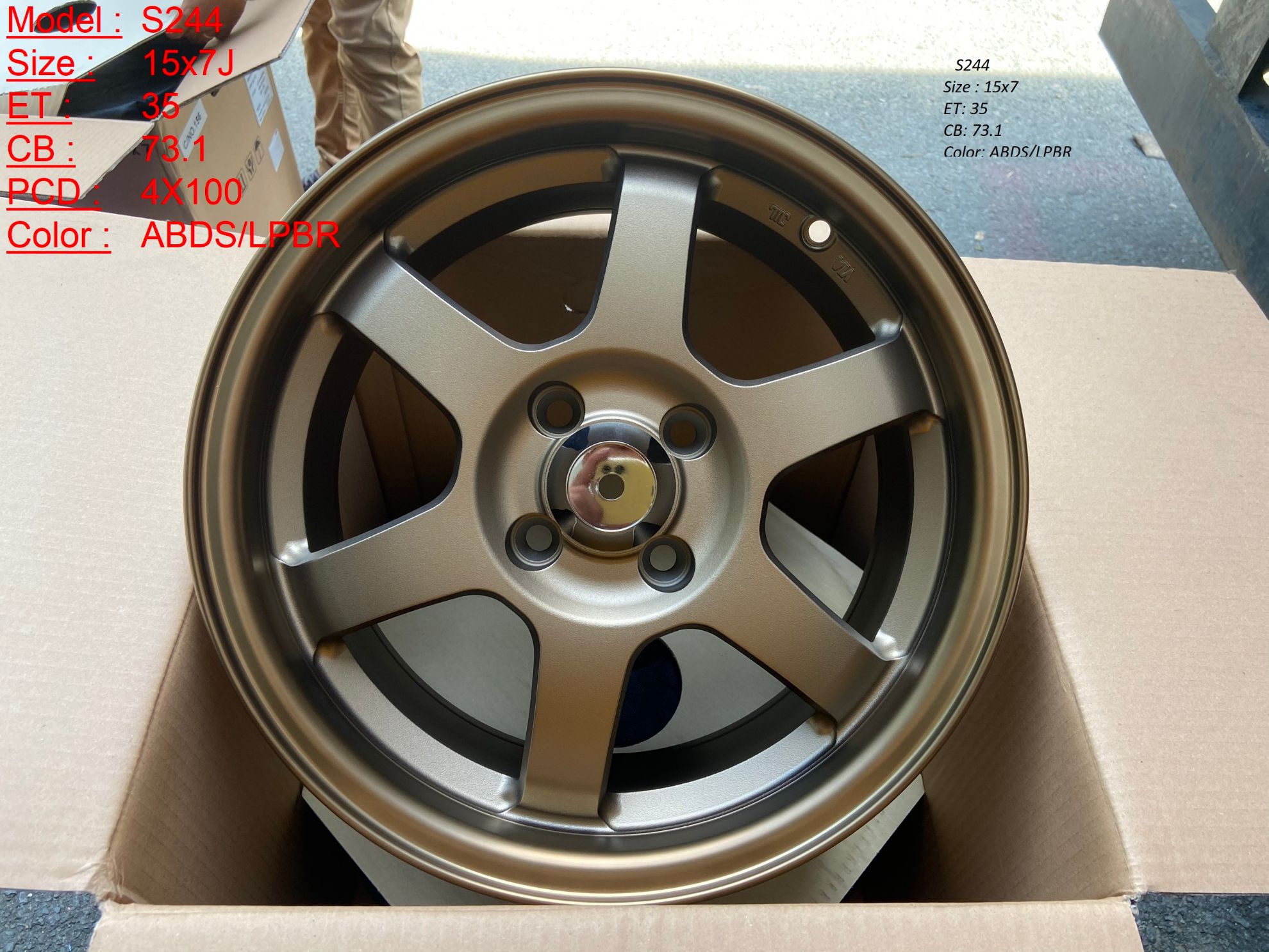 Mâm Lazang Vành SSW 15 inch 4x100 S247-FP-BK-GCBK