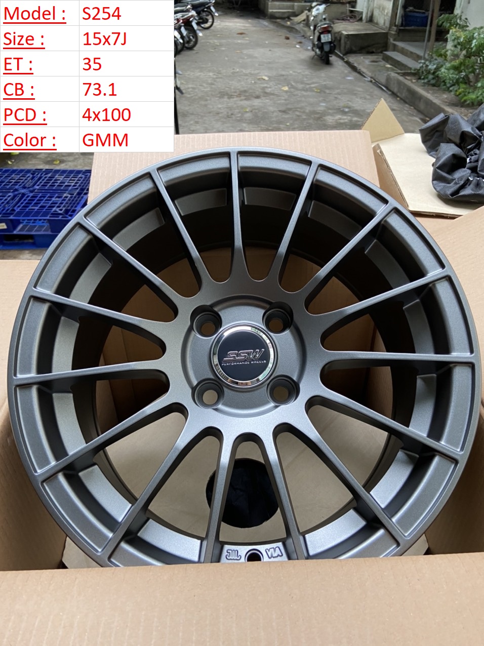 Mâm Lazang Vành SSW 15 inch 4x100 S254-GMM