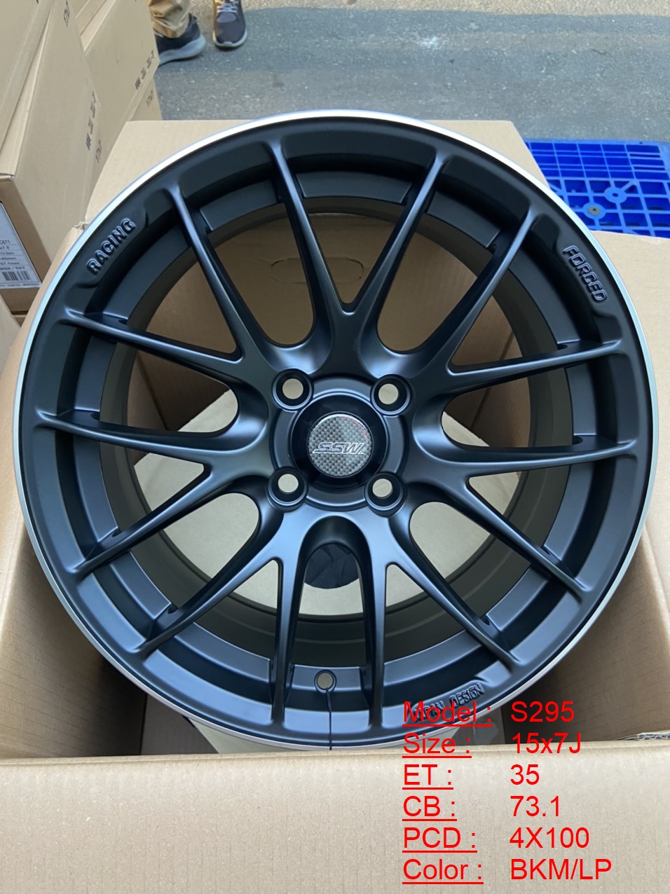 Mâm Lazang Vành SSW 15 inch 4x100 S295-BKM-LP