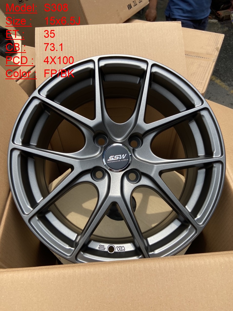 Mâm Lazang Vành SSW 15 inch 4x100 S308-GMM