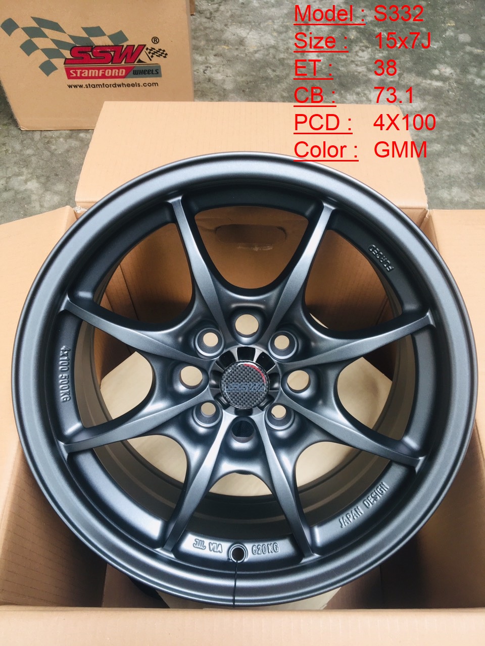 Mâm Lazang Vành SSW 15 inch 4x100 S332-GMM