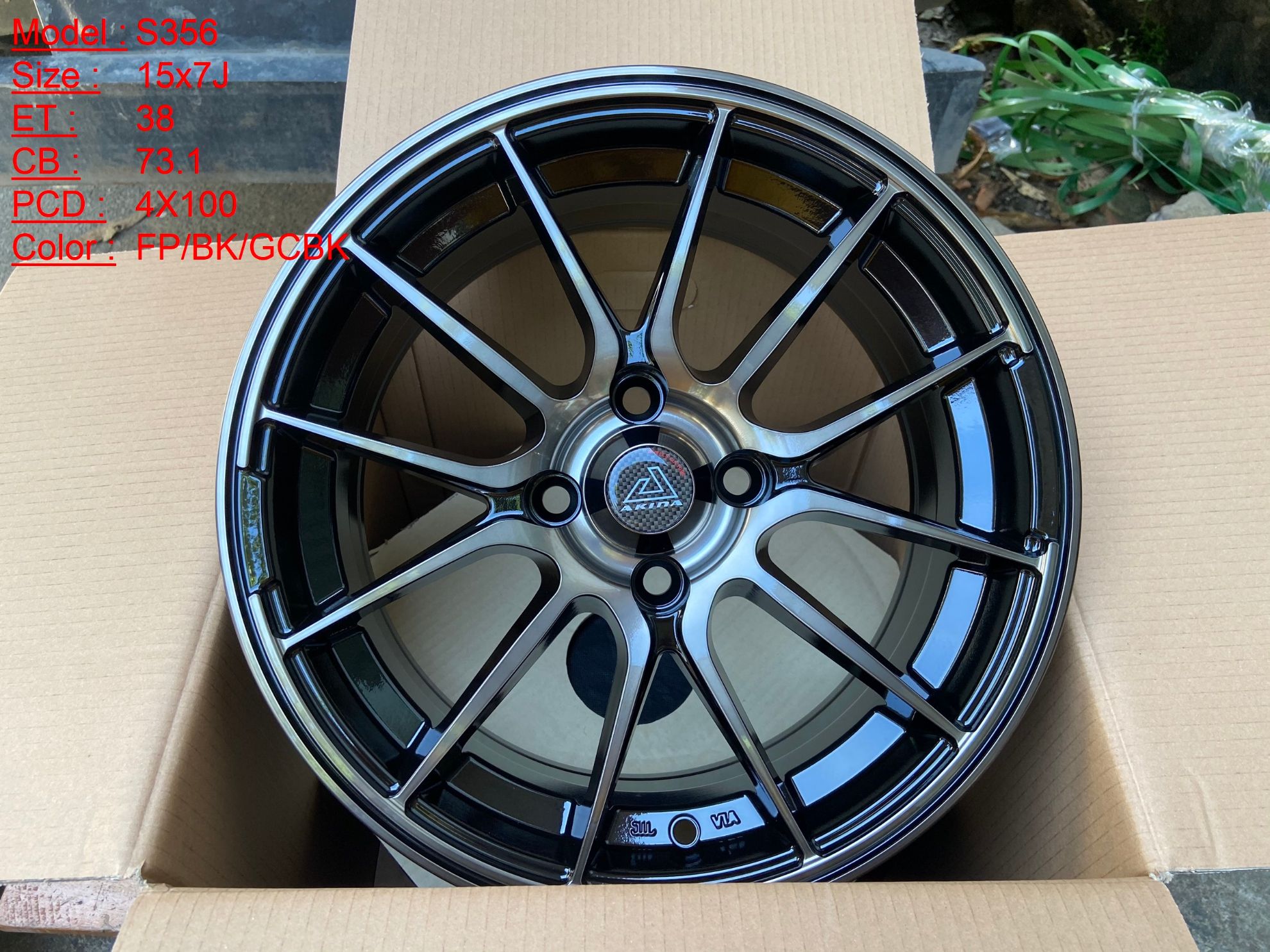 Mâm Lazang Vành SSW 15 inch 4x100 S356-FP-BK-GCBK