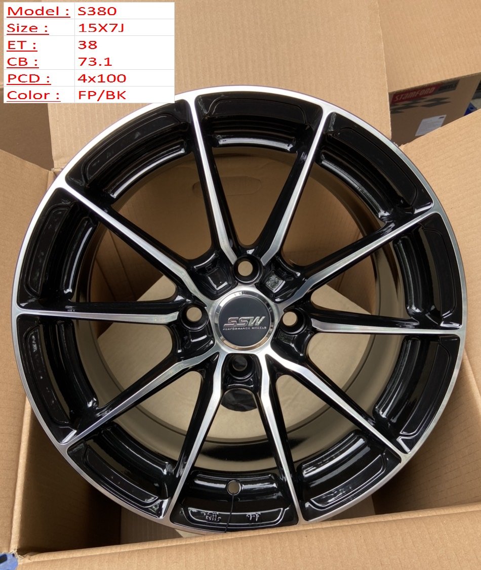 Mâm Lazang Vành SSW 15 inch 4x100 S380-FP-BK