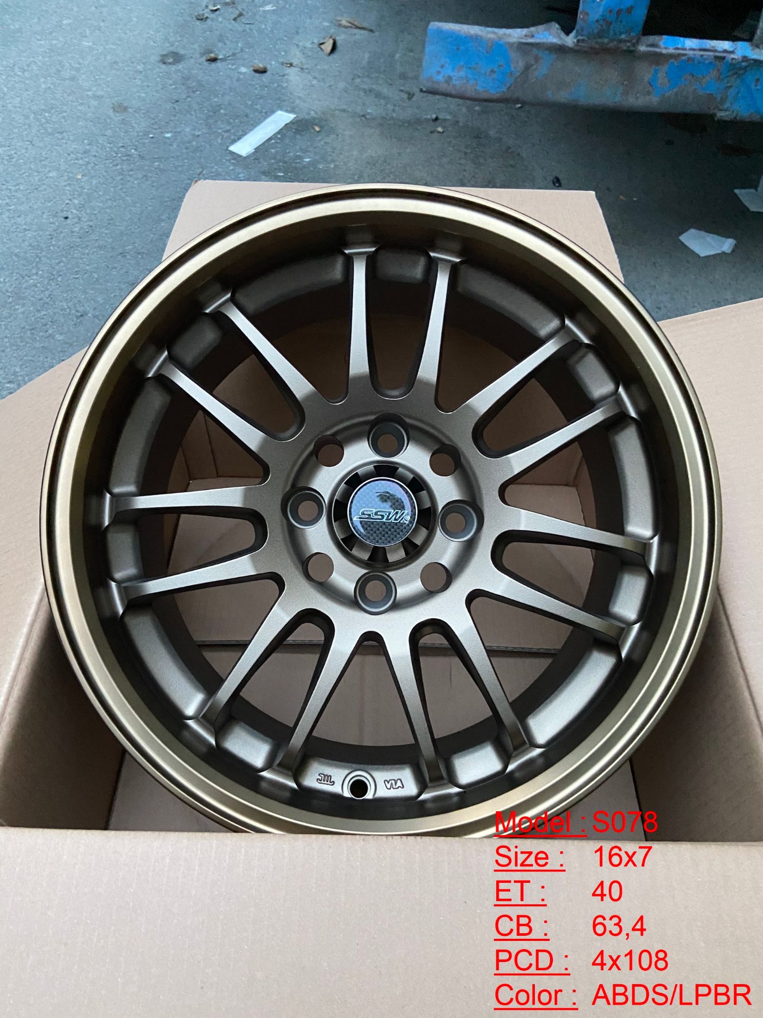 Mâm Lazang Vành SSW 16 inch 4x108 S078-ABDS-LPBR-4X108